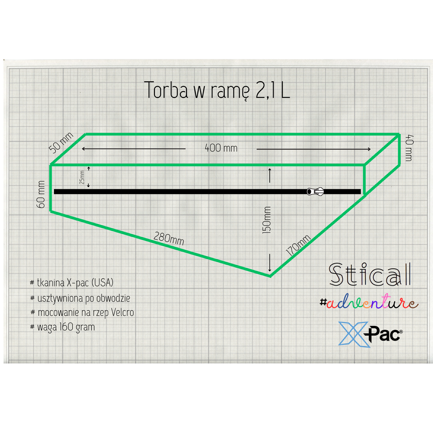 Torba w ramę 2,1 L - Half Frame Bag HFB1