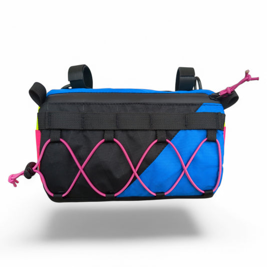 Torba na kierownicę STICAL - front czarno niebieski, X-Pac, widok z przodu